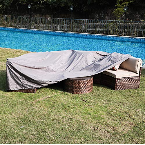 Sunsitt Patio Outdoor Half Moon Outdoor Furniture Sectional Set Cover Waterproof And Dust Resistant Furniture Cover, 120''L X 56''W X 28''H #TOP4