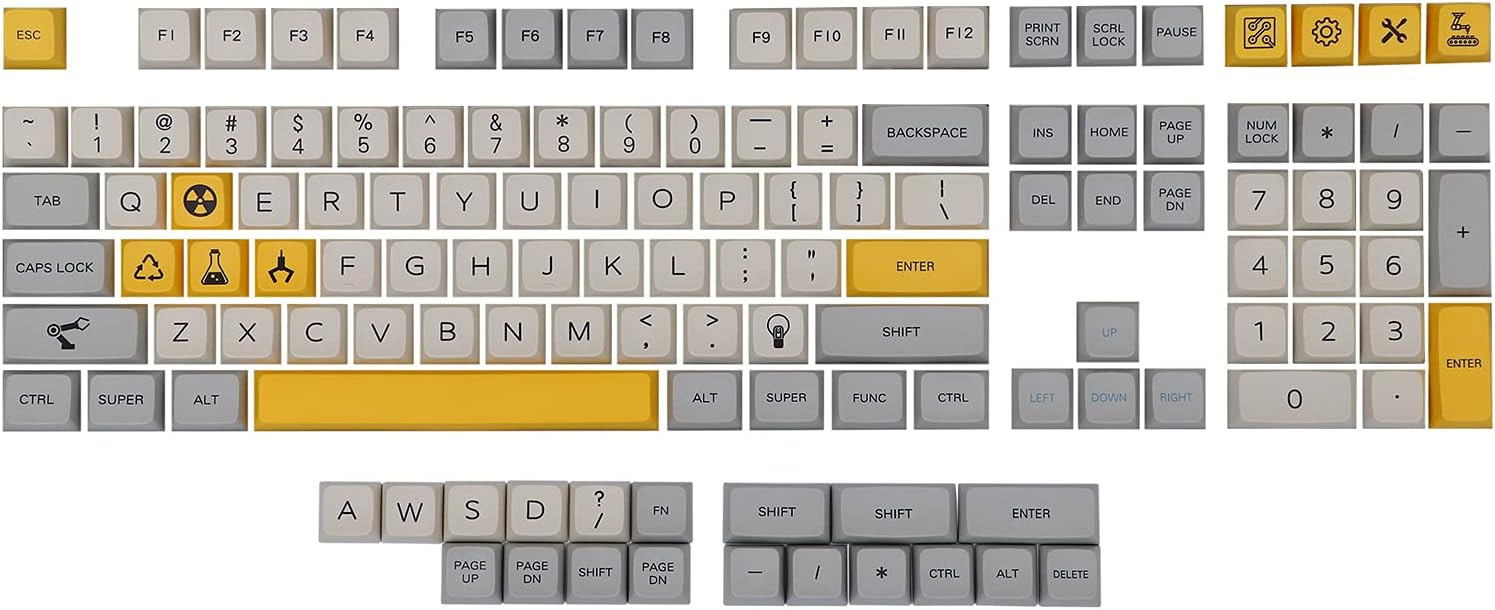 EPOMAKER Theory 127 Keys MDA Profile Dye Sublimation PBT Keycaps Set for Mechanical Gaming Keyboard, Compatible with Cherry/Gateron/Otemu/Kailh Switch(MDA Profile, Theory)
