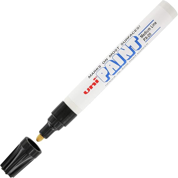 Uni-Paint Marker Medium Point Black Pack Of 3 PX - 20 Marks on Most Surface Opaque Oil Based Markers