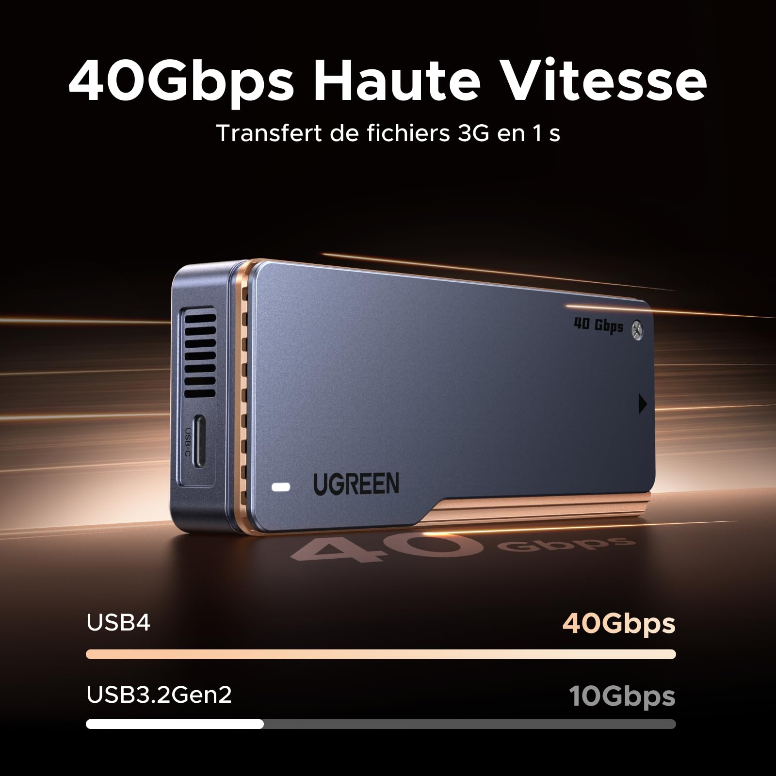 UGREEN Boîtier SSD M2 40Gbps Boîtier NVME CompatibleThunderbolt 4 3