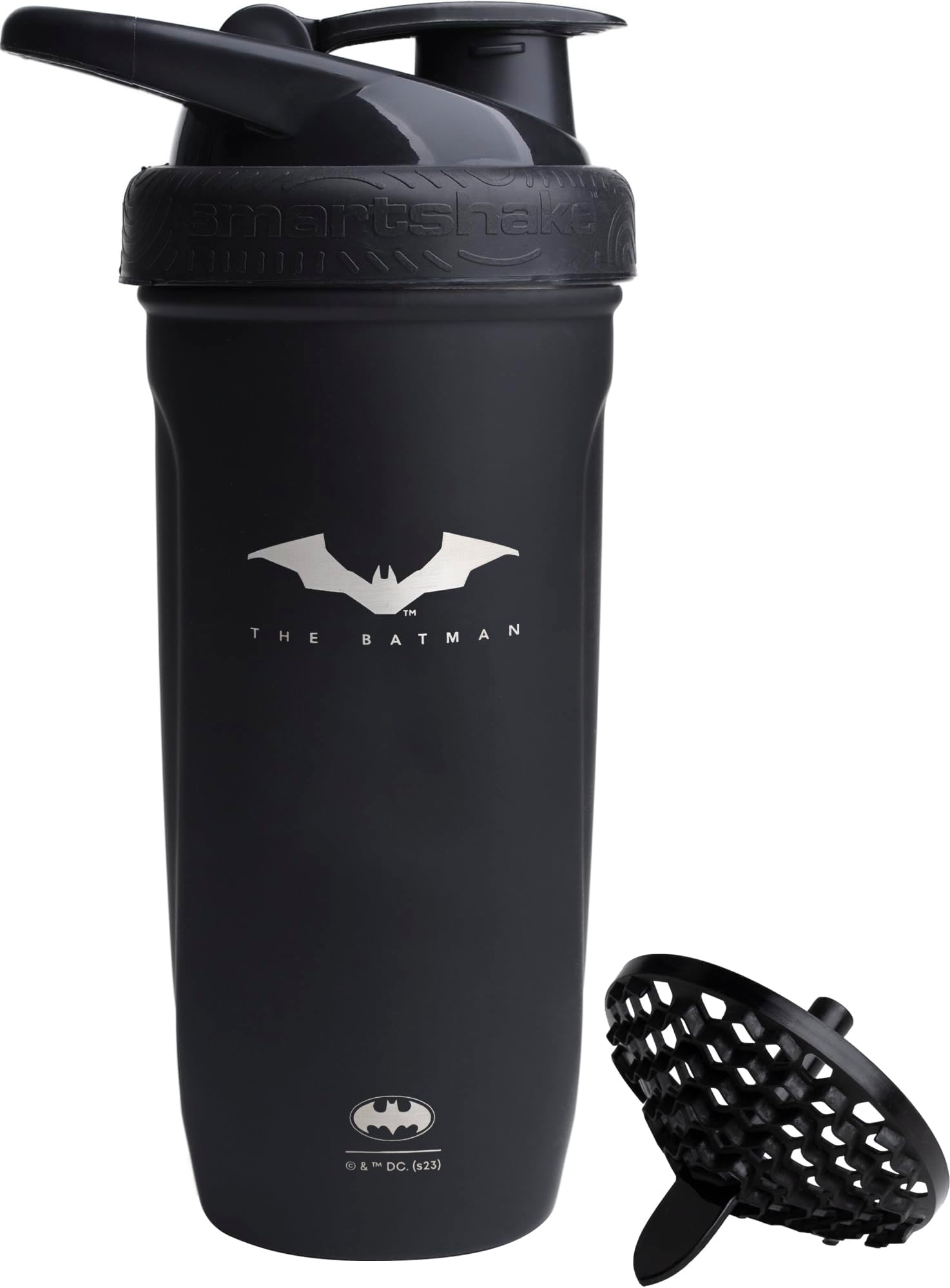 DC COMICS Reforce Stainless Steel Protein Shaker Bottle 900 ml | 30 oz - Leakproof Screw-on Lid - BPA Free – Unisex - Non Insulated - Batman