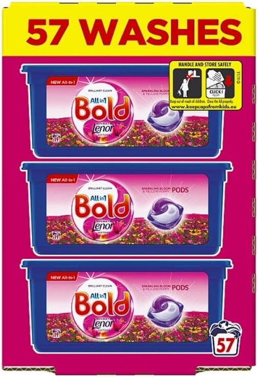 Bold All in 1 Sparkling Bloom Flower Scented Laundry Cleaning Pods 57 Washes