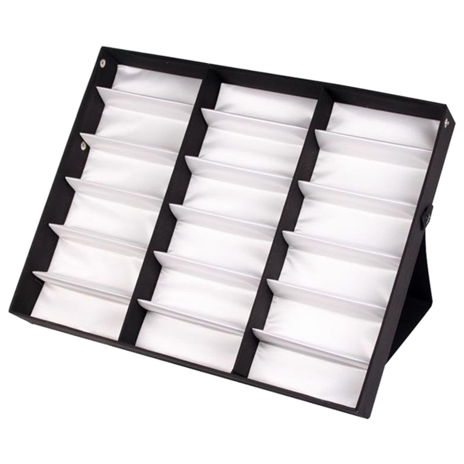 18 rejillas for gafas de sol, caja almacenamiento for, soporte organizador, for presentación joyería, compartimento Para Gafas