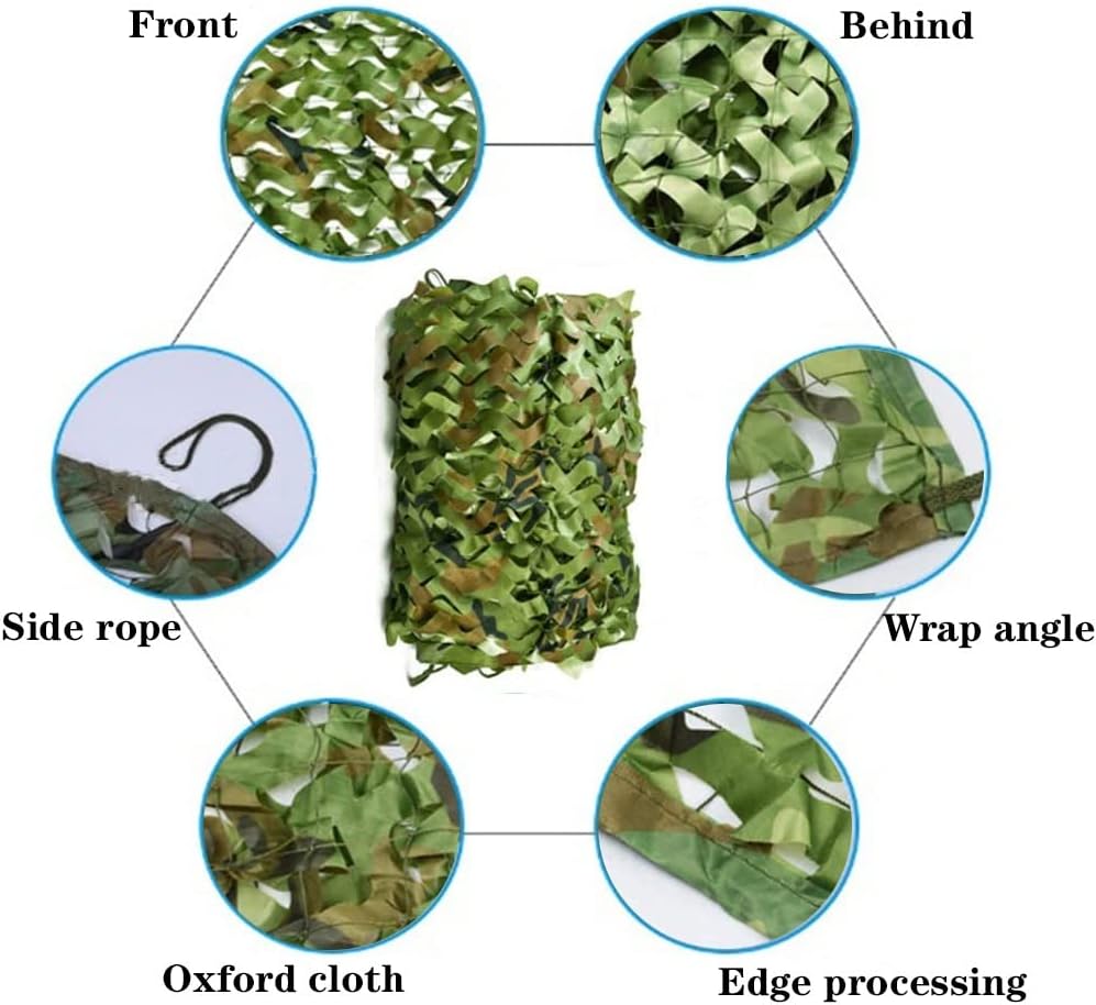 迷彩ネットカモフラージュネットギリーネット 、1.5x4m 2x5m 3x3m 4x5m 4x9m 6x9m 10x10m、軽量で耐