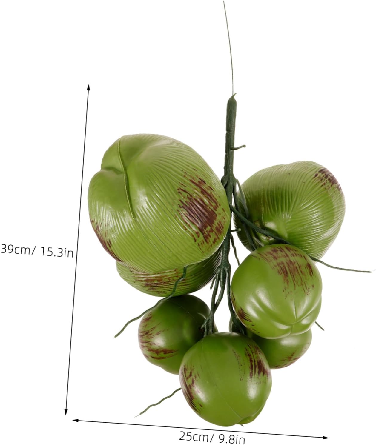 1 Bunch Realistic Artificial Coconuts Model for Tropical Party Decor Reusable Fake Fruit Prop with Safe Materials Desktop and Kitchen Decoration Accessory
