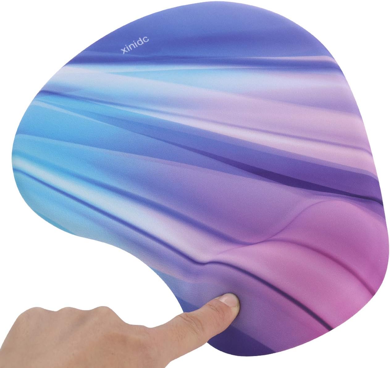 Ergonomic Computer Mouse Pad with Wrist Rest Support, Pain Relief Mouse Pad with Non-Slip PU Base for Home Office Working Studying (Color Strip)