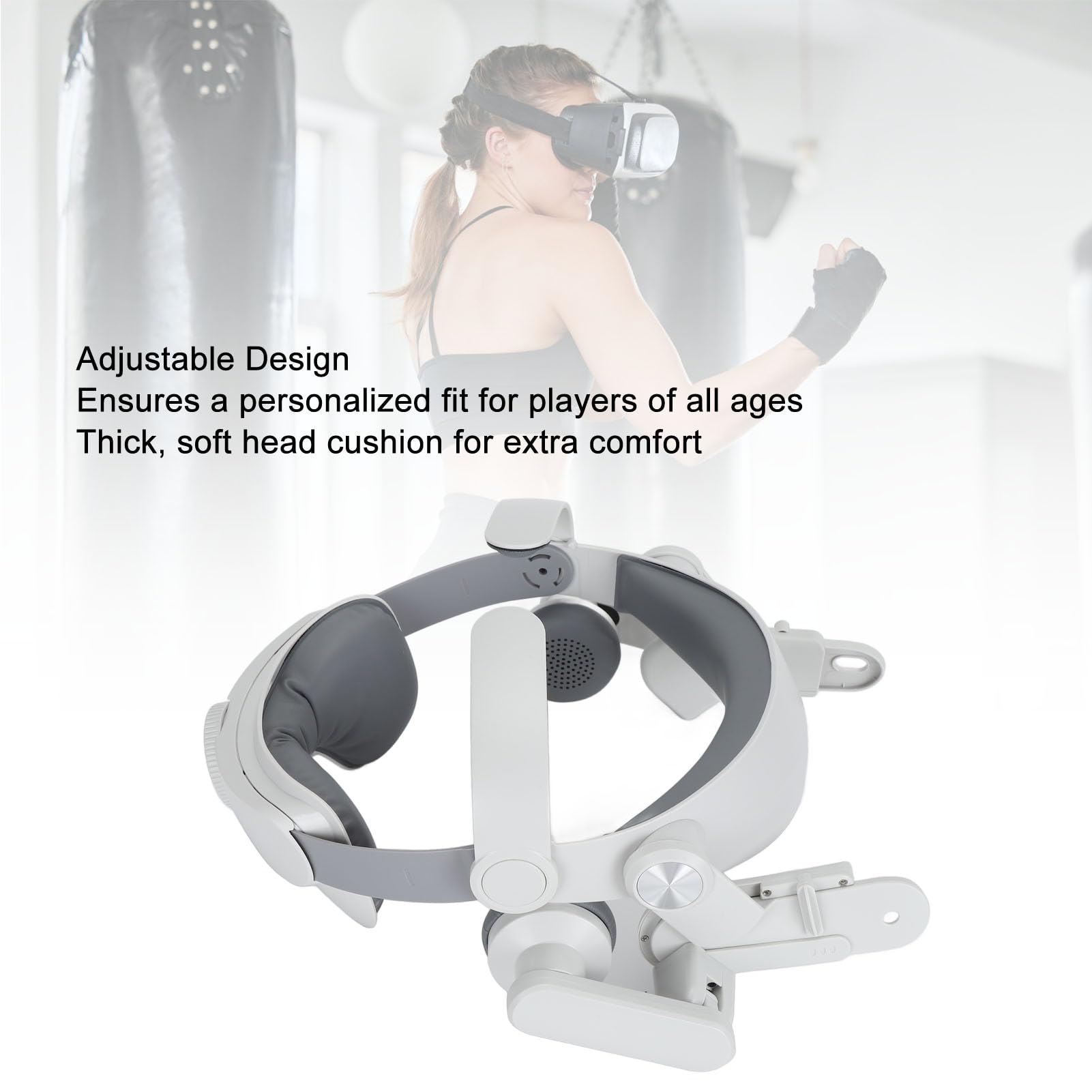 Fascia per la Testa VR, Supporto Migliorato Regolabile Fascia per Cuffia VR con Cuscino per la Testa per Cuffie VR