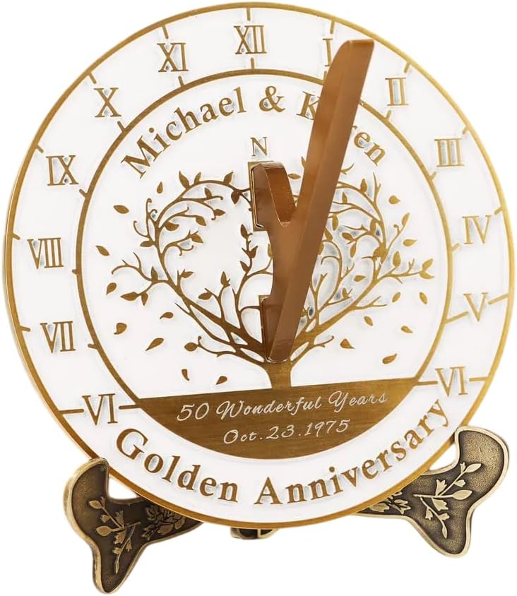30th Pearl Wedding Anniversary Brass Sundial 2026 - Vintage Roman Numeral Sun Clock, Romantic Wedding Gift, Recycled Metal Home Decor Or Garden Present Idea, Her Parents Or Couples 30 Year Celebration