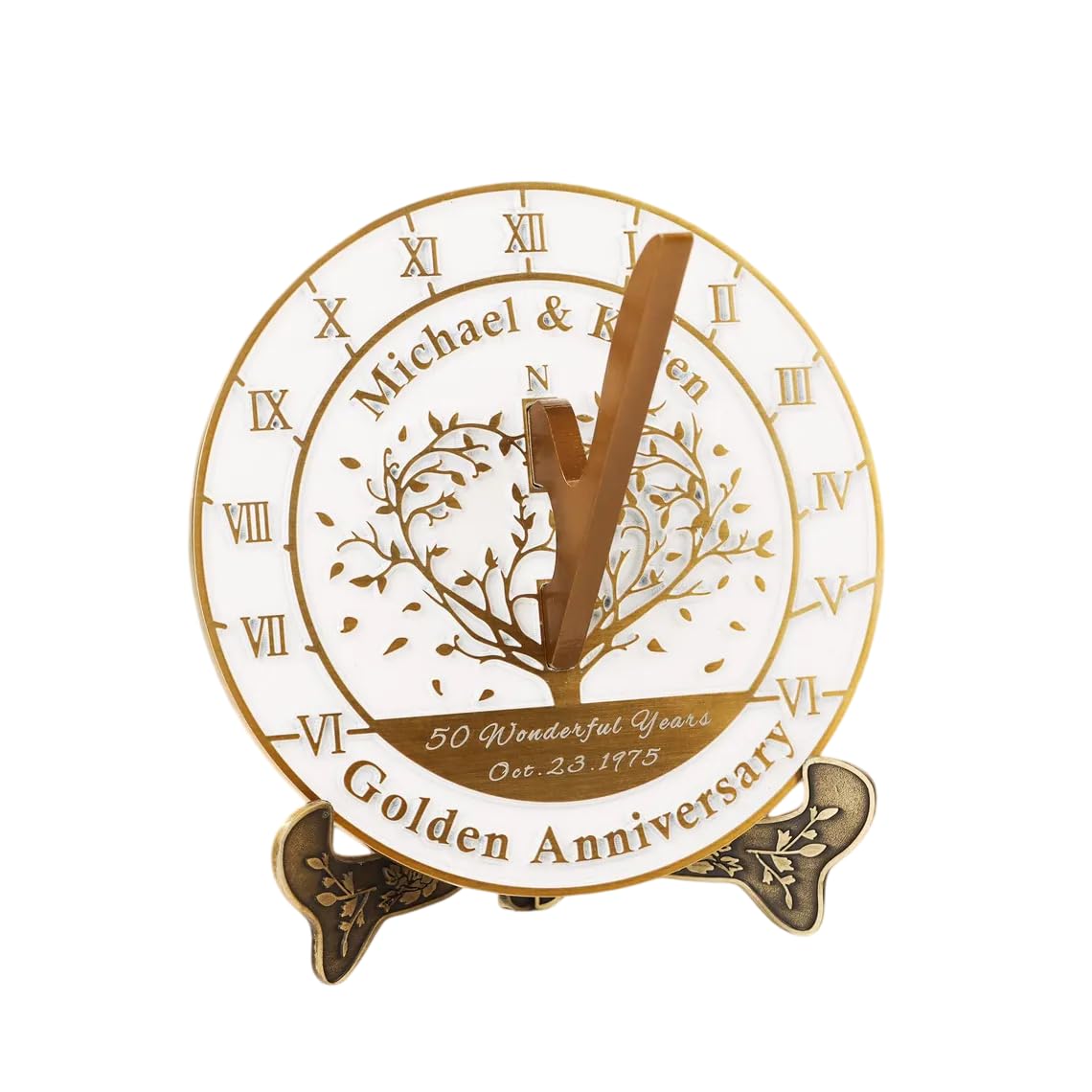Brújula de reloj solar para decoración al aire libre y adornos de jardín