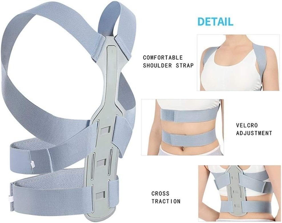 DSMYYXGS Brace Support Belt Adjustable Back Posture Corrector Clavicle Spine Back Shoulder Lumbar Posture Correction (Color : Purple, Size : Medium)