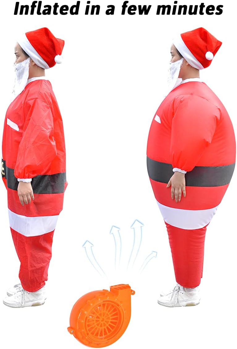 Luxanna Christmas Inflatable Santa Claus Suit Blow up Chub Santa Costume Unisex Adult(AD),Red,Large - Image 5
