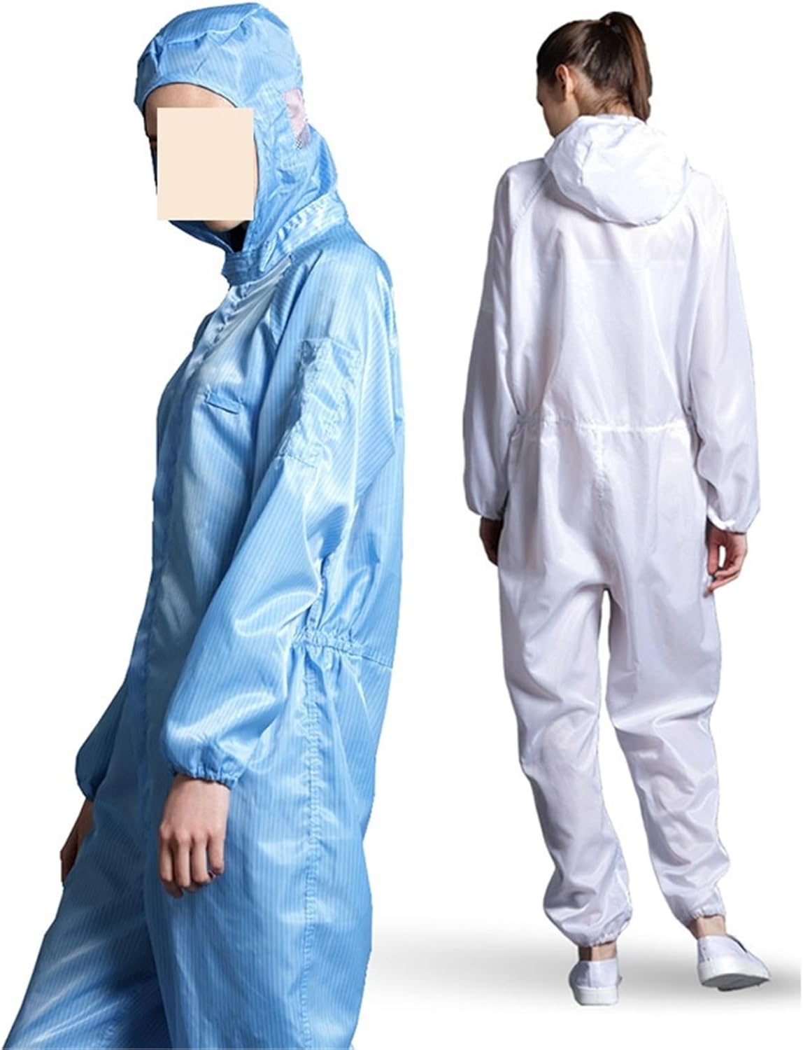 男性と女性のための防塵帯電防止フード付きクリーンルーム衣服ペイントユニフォームオーバーオールワンピースカバーオールクリーン作業服 安