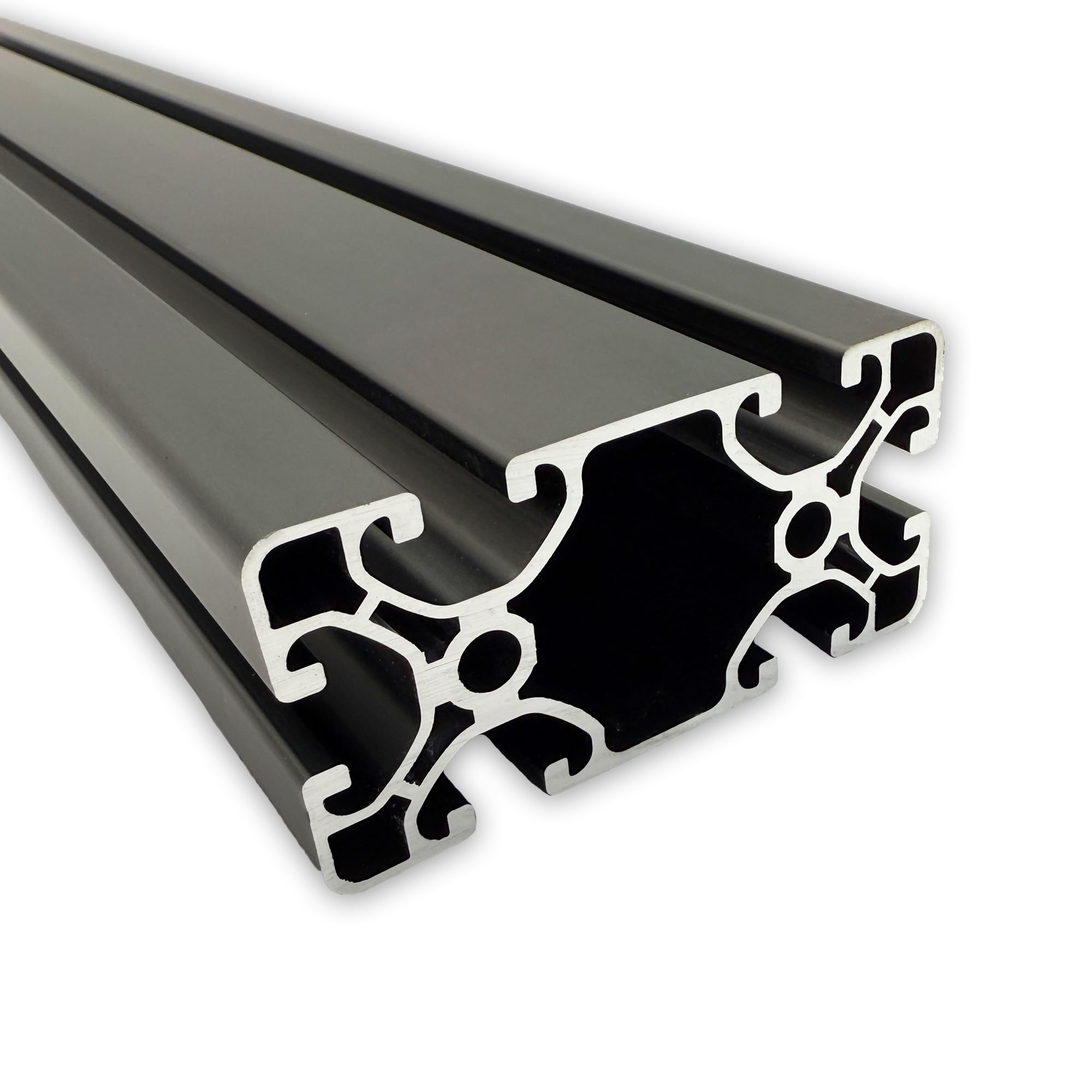 Aluprofil 40x80 mm | Nut 8 | Länge: 1200 mm = 120 cm | schwarz eloxiert | Aluminium Profil | Nutenprofil | Aluprofil | Alu Profil | Ultraleicht | Montagesystem