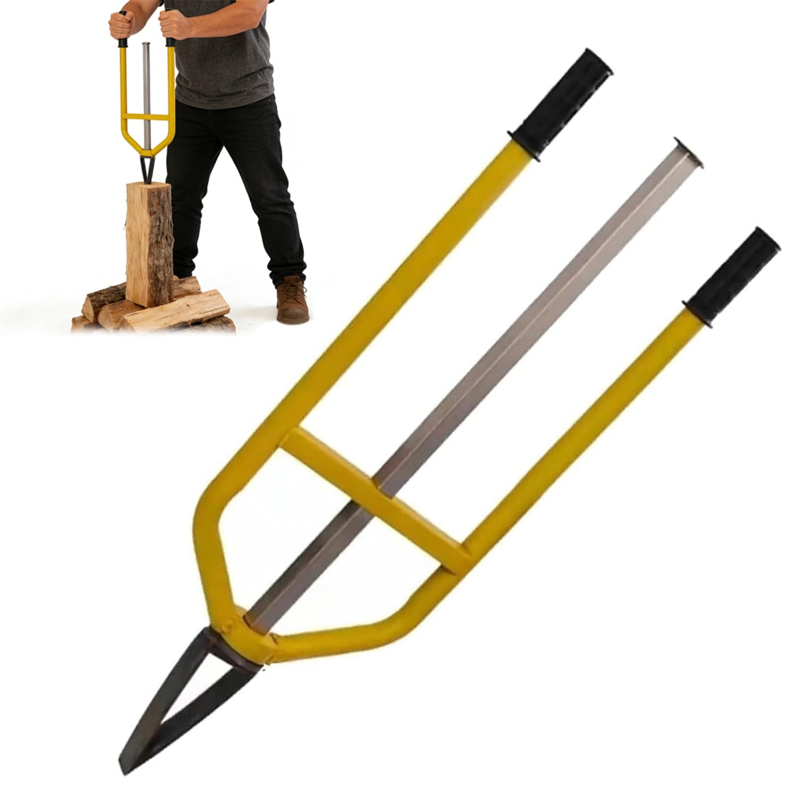 Fendeur de bûches manuel, cracker à bois inertiel portable avec longue poignée, séparateur de bois de chauffage portable pour cheminée, camping, extérieur