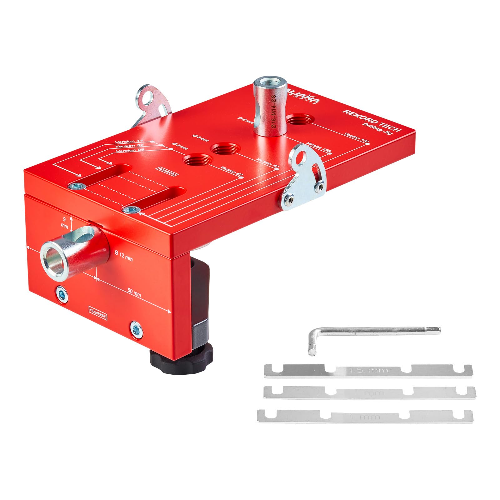 Dima di foratura/ausilio di foratura in alluminio per la regolazione dell'altezza dello zoccolo diametro Ø 12mm altezza 52-70mm