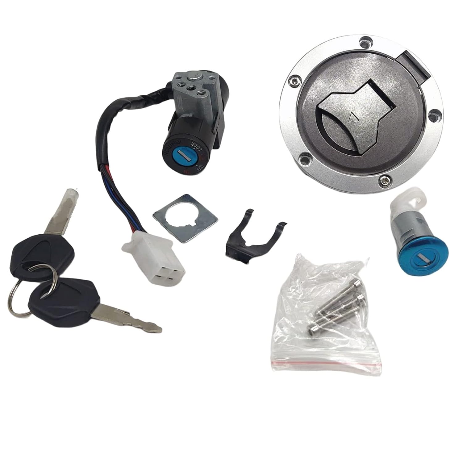 Ignition Switch Gas Fuel Tank Cap Cover Seat Lock Key Compatible for Honda M2 M3 Grom125 Rebel 300 CBR350R CBR500R