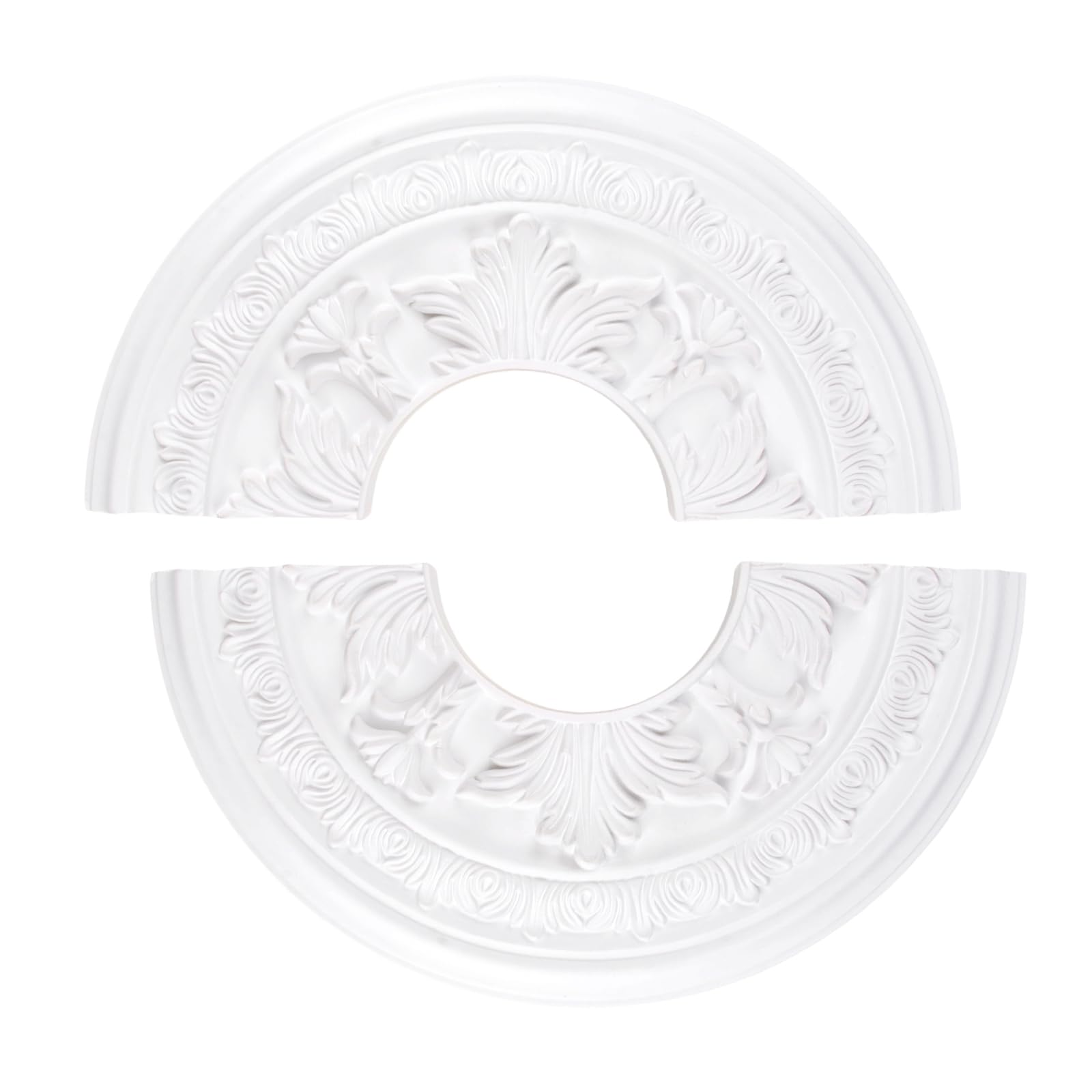 INCREWAY 1Pack Split Lighting PU Ceiling Medallion Ceiling Cover Plate Ceilings Fan Medallion Home for Light Fixtures Ceilings Light Trim, 15.35 Inch OD x 5 Inch ID — image 1