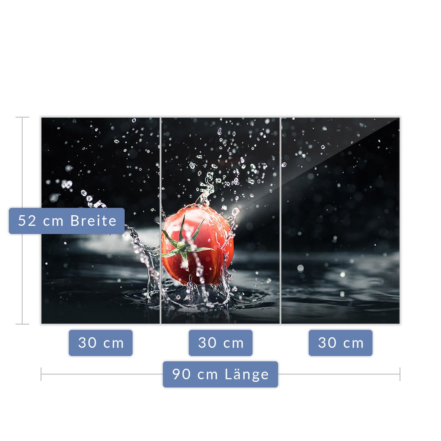 Herdabdeckplatte Abdeckung Ceranfeld Abdeckplatte Schneidebrett 3-Teilig 90x52 Gemüse Rot Schwarz Spritzschutz Glasplatte Ceranfeldabdeckung Schutz Herdschutz Sicherheitsglas Glasschneidebrett 3x30x52