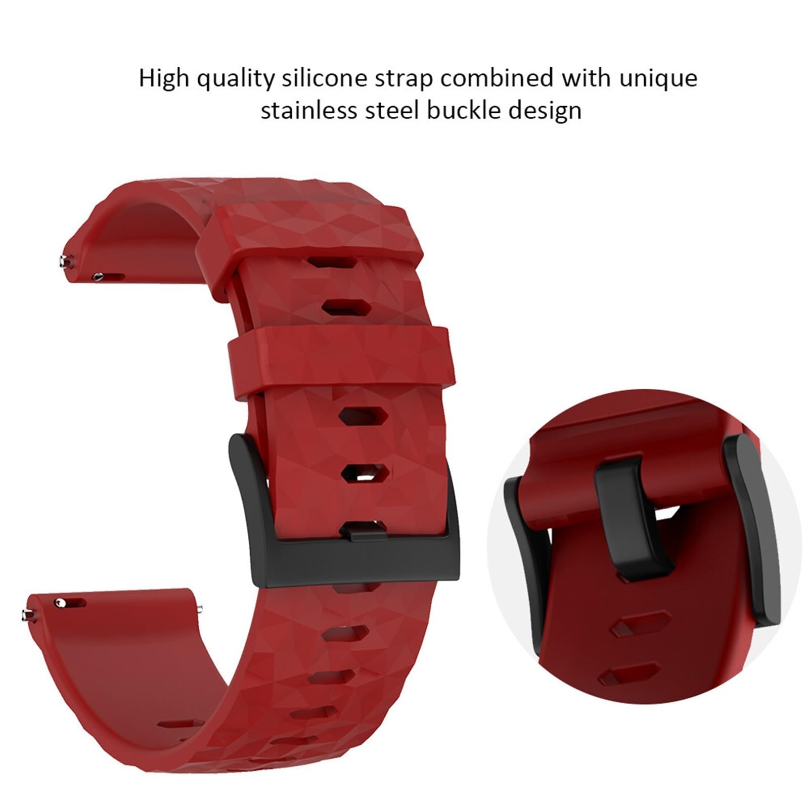 HABITZ Sportowy silikonowy pasek do zegarka zamienny pasek kompatybilny for Suunto 9/9 Brao Copper 24mm inteligentne opaski na rękę zegarki bransoletkowe akcesoria (Color : Noir)