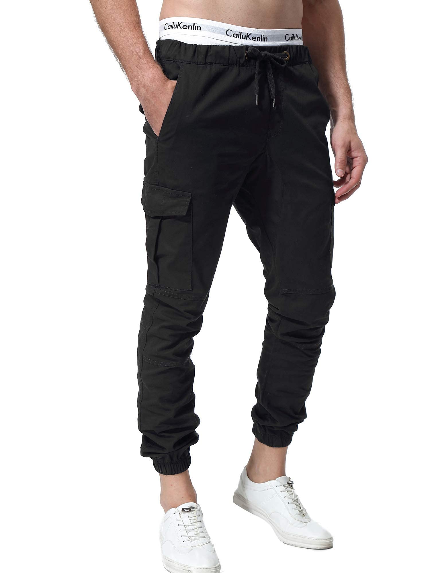 ZOEREA Herren Hose Chino Cargo Hose Baumwoll Slim Fit Casual Stretch Sporthose mit Taschen Streetwear