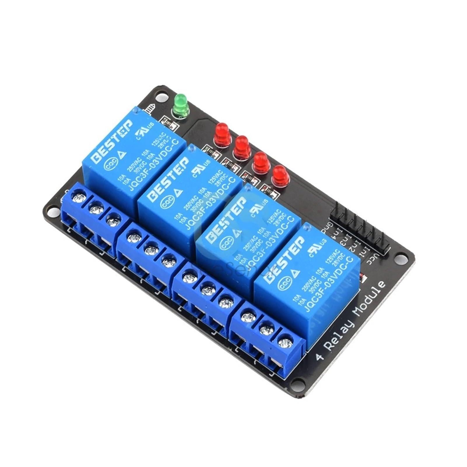 Module de Relais 3V 4 Canaux avec Isolation Optique et Témoin Lumineux LED