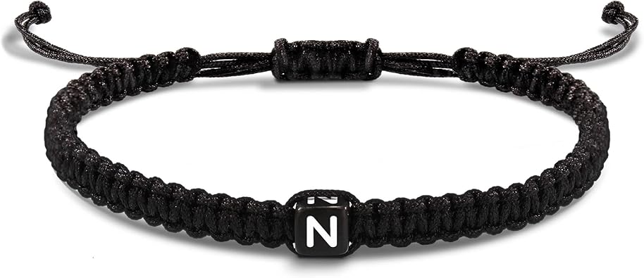 Initial Bracelets for Women Men Gifts for Her Teen Girl Best Friend Birthday Graduation Dainty Braided Bracelets Letter A-Z Charm Adjustable Link Mother's Day Jewelry Mom Christmas Gifts Valentine's Day Jewelry