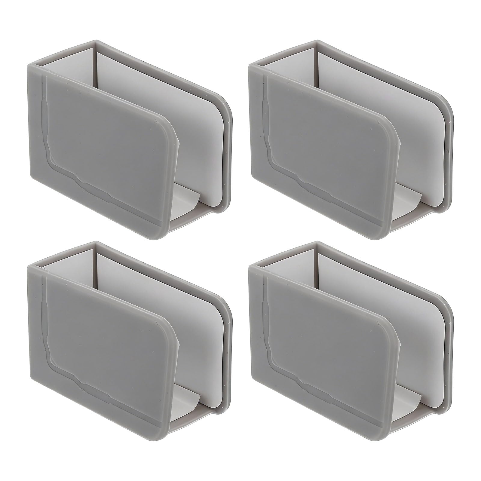 sourcing map 4Pcs Silicone Corner Protectors Proofing for Cabinets and Drawers Handles, G Shape Safety Bumpers Guards for Wardrobe, Table, Furniture, Gray