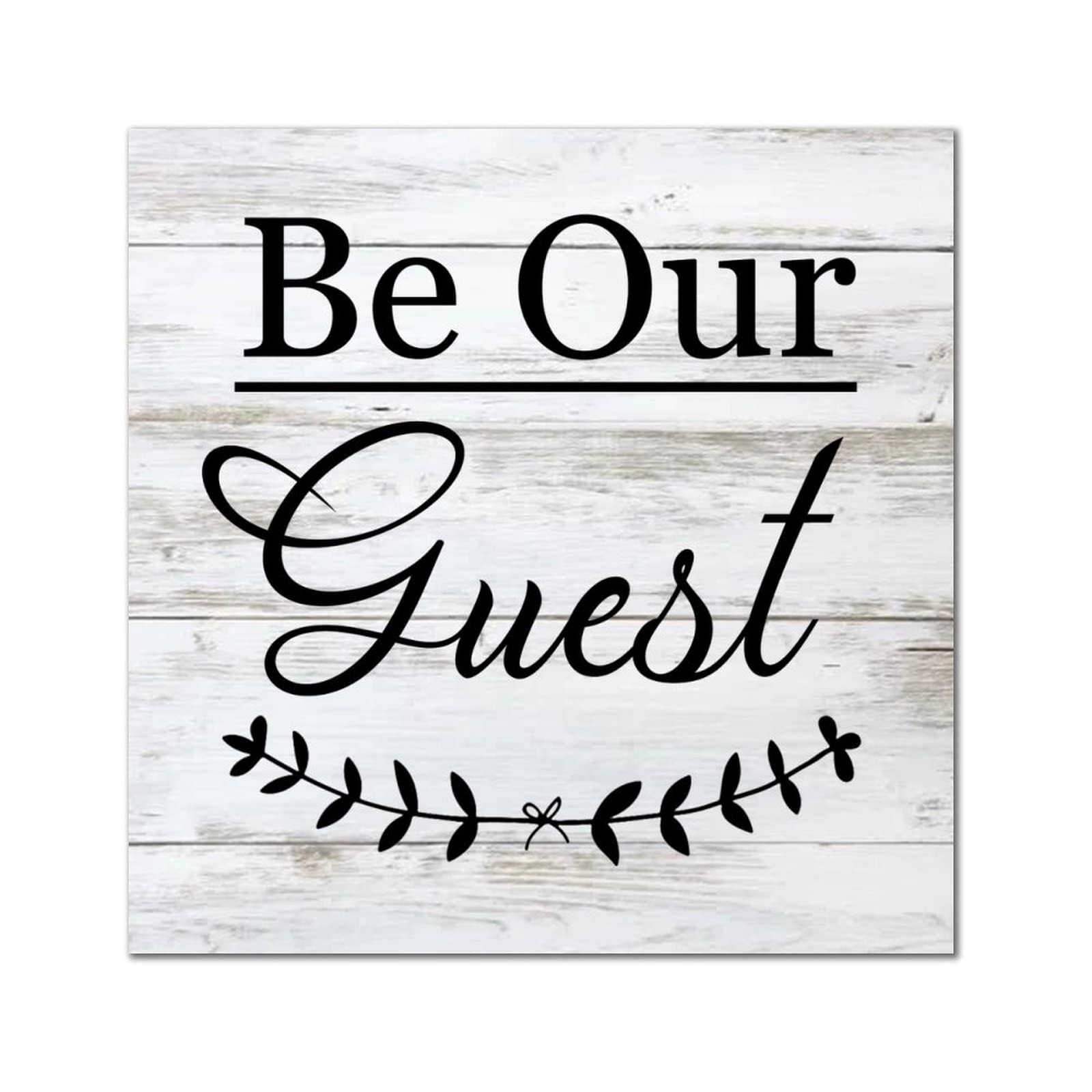 Panneau en bois Be Our Guest avec finition rustique artisanale