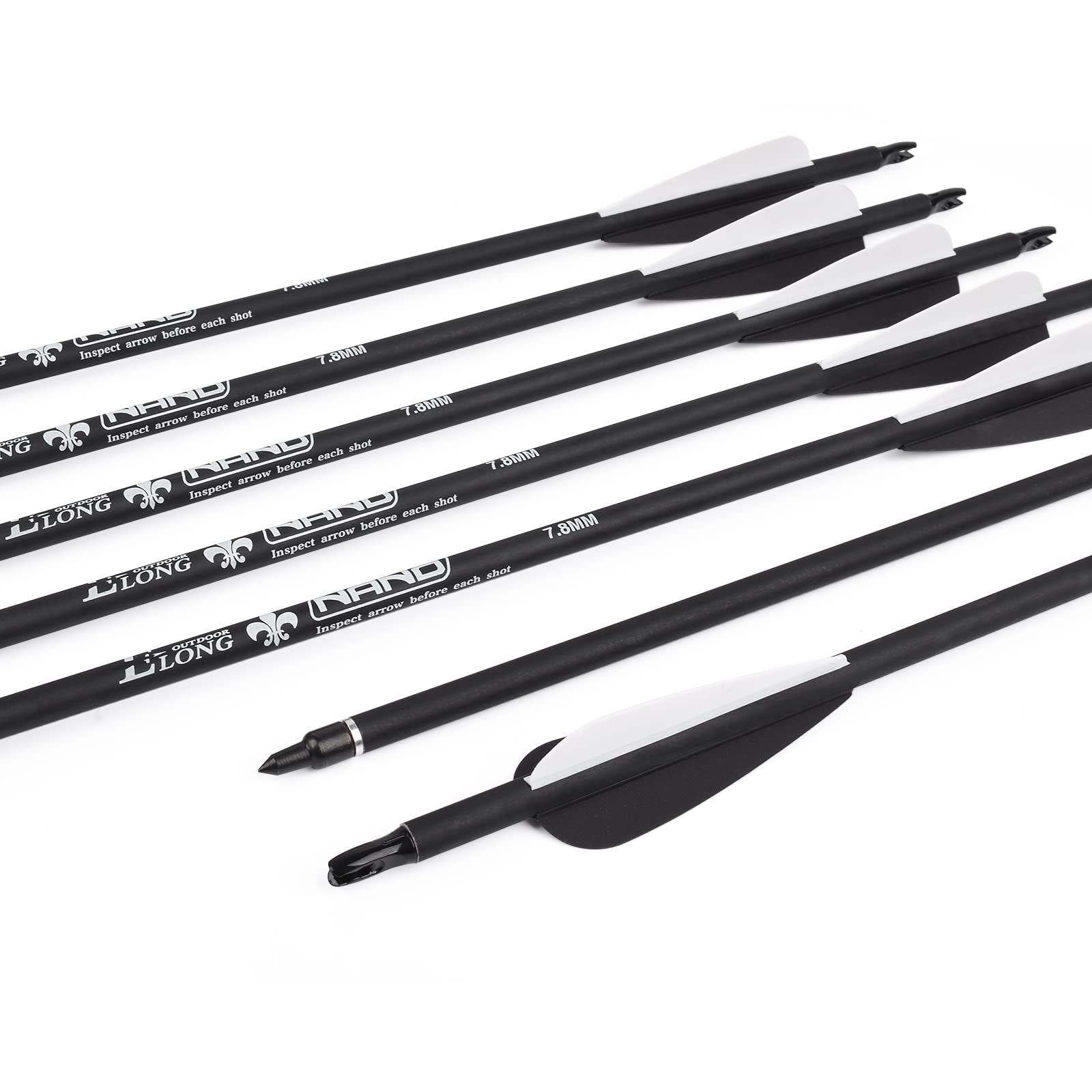 NIKA ARCHERY 12 Frecce per tiro con L'Arco 28 30 31 Pollici Frecce in Carbonio da Frecce da Caccia per Adulti 500 Frecce per Arco della Colonna vertebrale per Arco ricurvo Arco Composto Arco Lungo