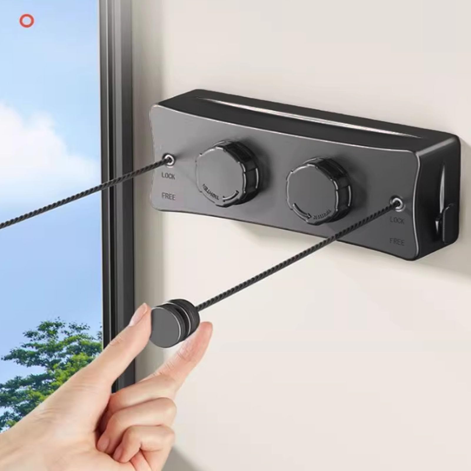 Generic Stendibiancheria Retrattile in Acciaio Inossidabile Antiruggine con Filo da 5,1 M per Bucato da Balcone per Interni Ed Esterni, Carico di 20 Kg [Design salvaspazio] [Balcone, esterno] Acciaio