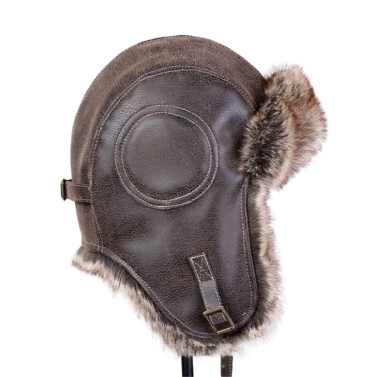 Czapka Zimowa Ekologiczna Męska Czapka Traperska Czapki Winter Trooper, Nauszniki Wiatroodporne Rosyjskie Narciarskie Ushanka Ciepła Czapka Zimowa