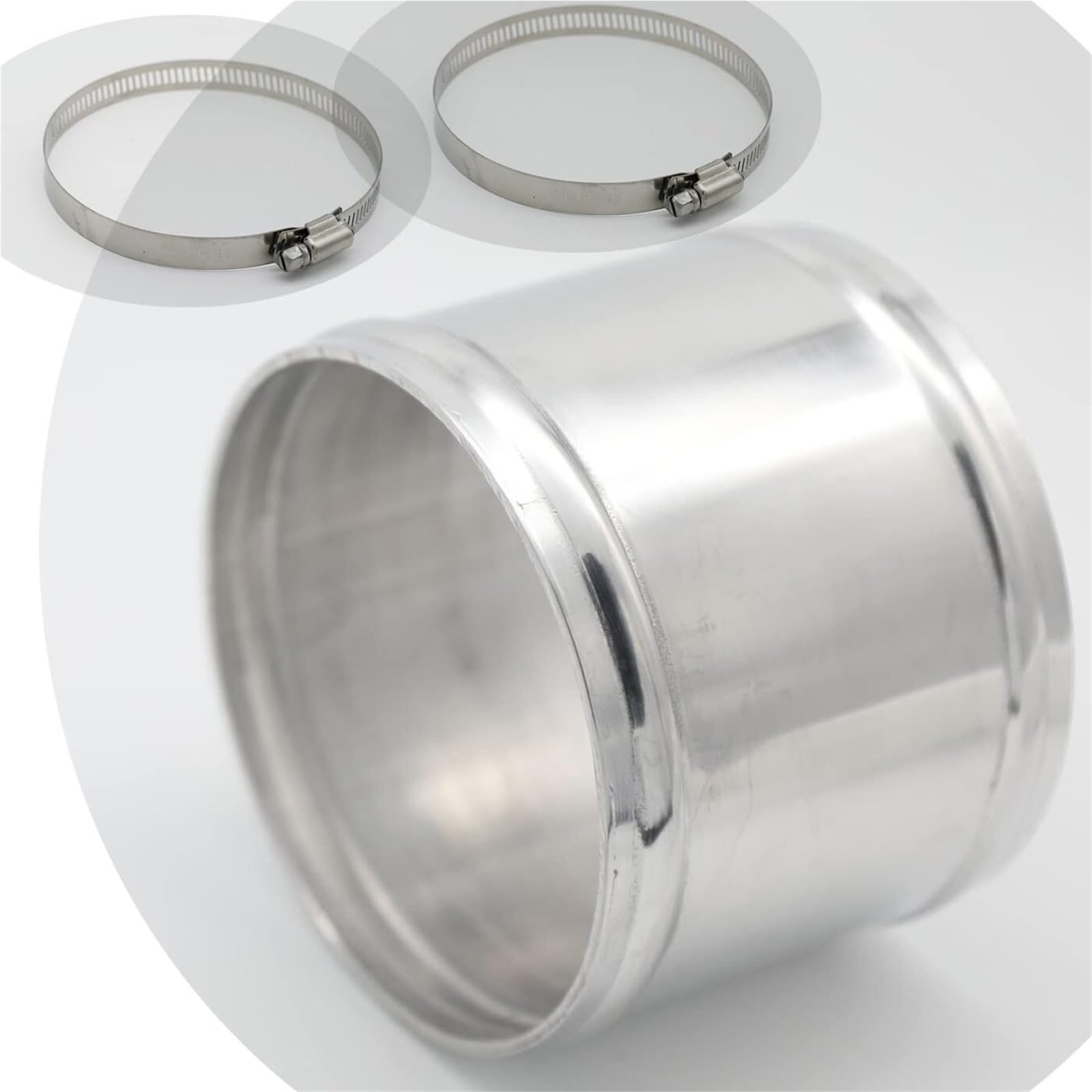 2 PCS Aluminum Hose Joiner Tube Intercooler Pipe Connector High Class Glossy Polished Treatment Air Intake with Bead Roll(OD 4" (102mm))
