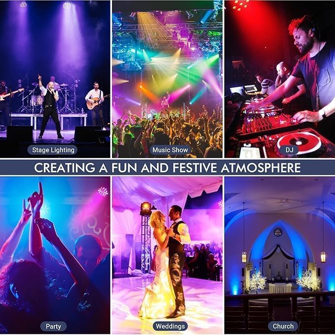 Image of LED Stage PAR Light | Multi-Color RGB DJ Disco Light for Party, Concert, Wedding & Event Lighting | DJ Light | Disco Light | Party Light | (18LED-DJLIGHT)