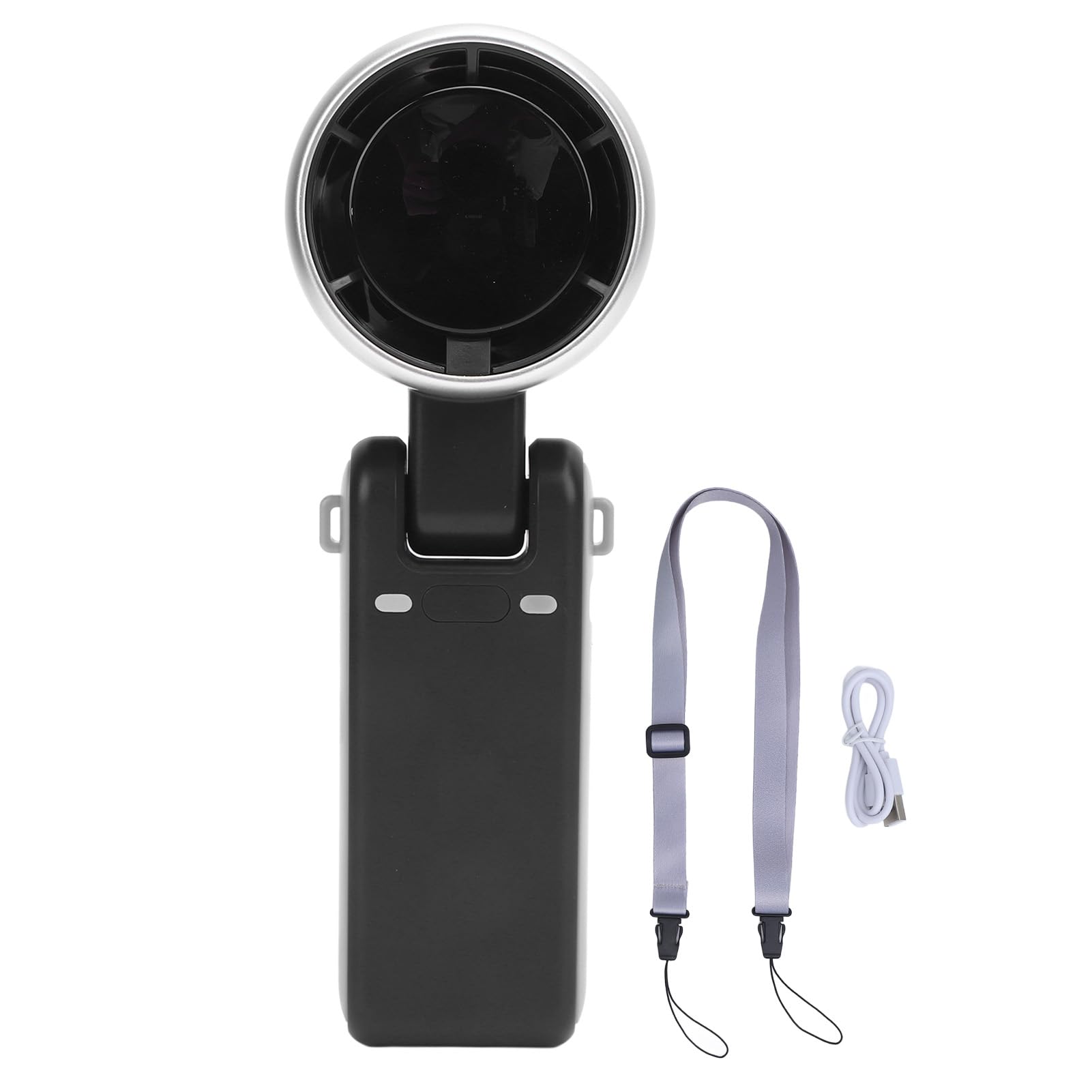 Annadue Vel a Turbo Portatile Portatile, Ventola Portatile Pieghevole a 5 Marcia, Dispositivo di Raffreddamento Portatile Ricaricabile con Display Digitale per Cordini per il Campeggio da (grigio