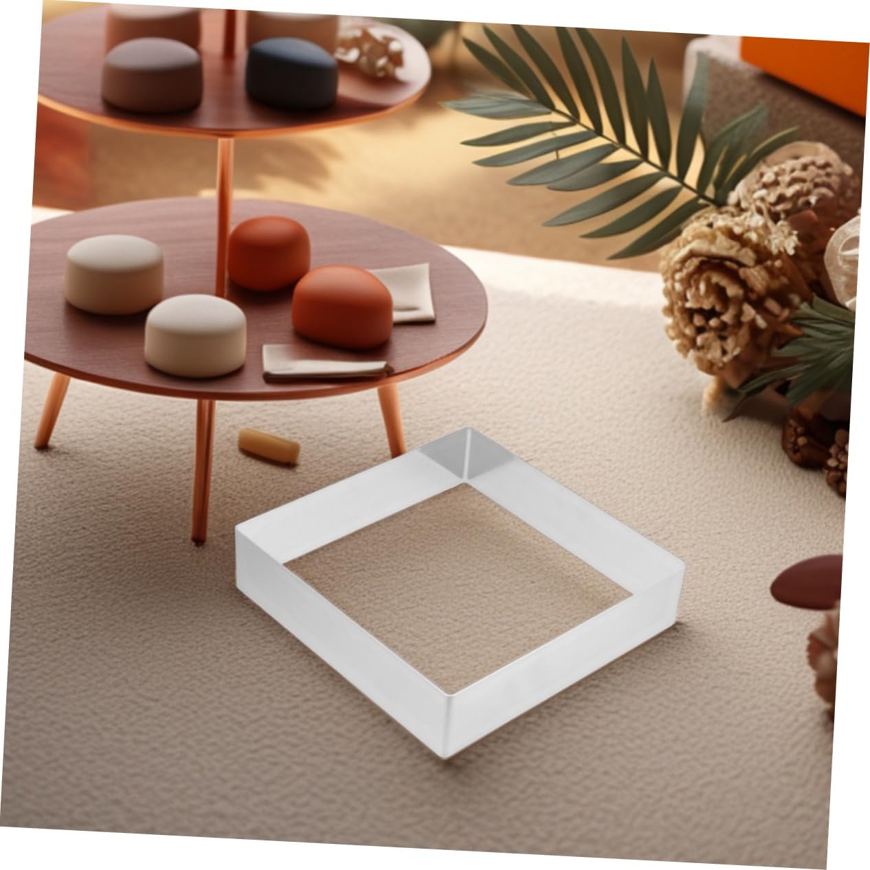 Unomor 2pcs Sturdy Square Mousse Cake Mold Stainless Steel Chiffon Cake Baking Ring Molding Tool for Mousse Pudding and Chocolates