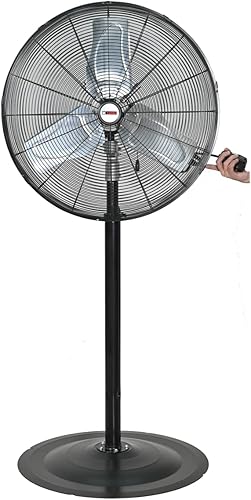 Miniatura 11 de K Tool International 77733; Ventilador de pedestal de 18 pulgadas; para uso comercial y residencial, motor de 3 velocidades, aspas anchas de