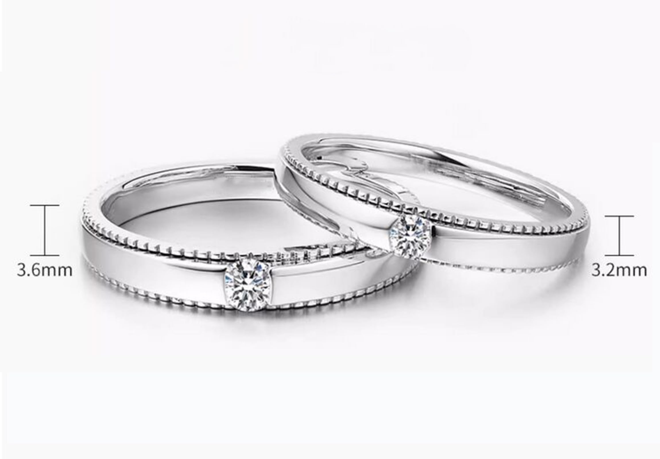 Obrączki ślubne 950 platyna, obrączki ślubne prawdziwe złoto 0,13 ct diament prawdziwy pierścionek obrączka prosta 3,6 mm obrączki ślubne dla mężczyzn rozmiar 56 (17,8)