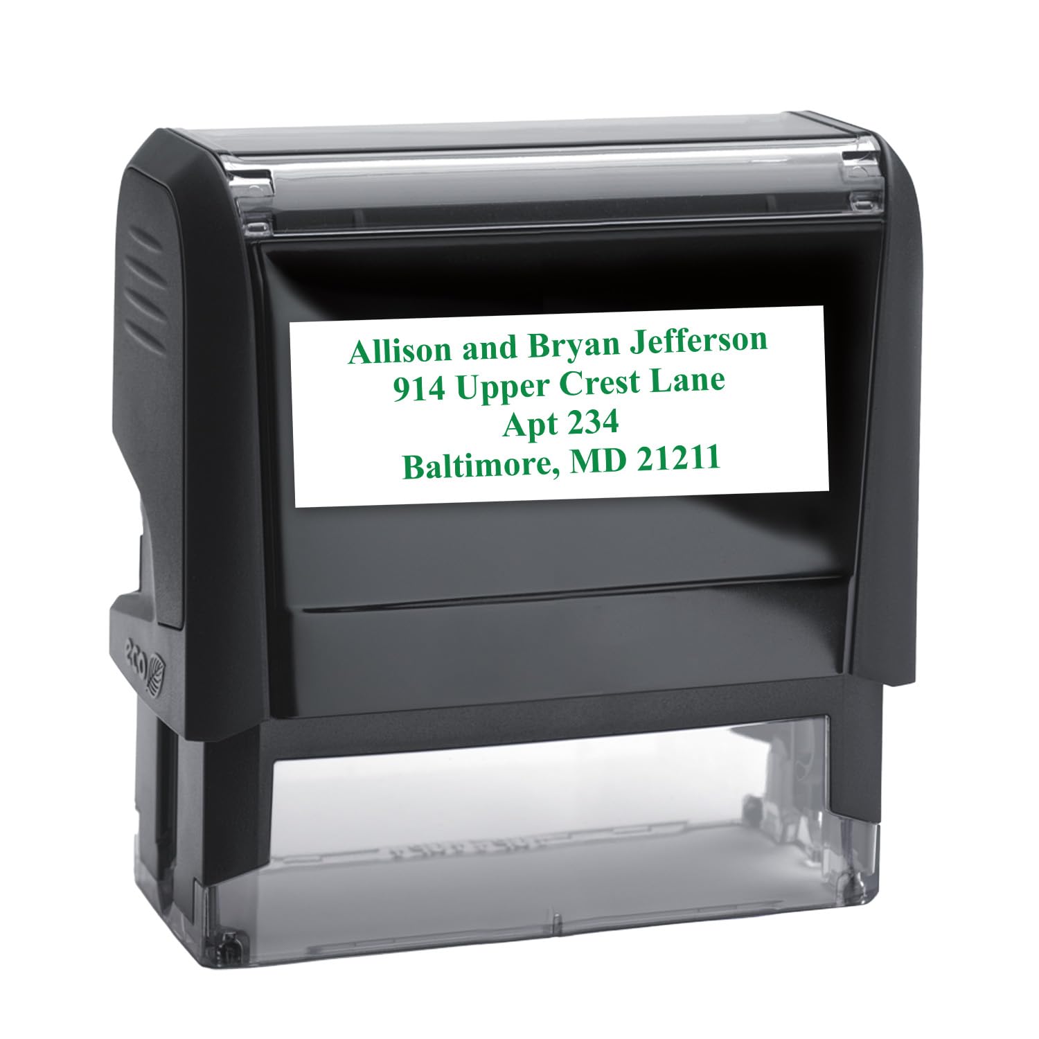 Customized Name and Address Stamp/Self Inking Personalized Green Stamper - up to 4 Lines