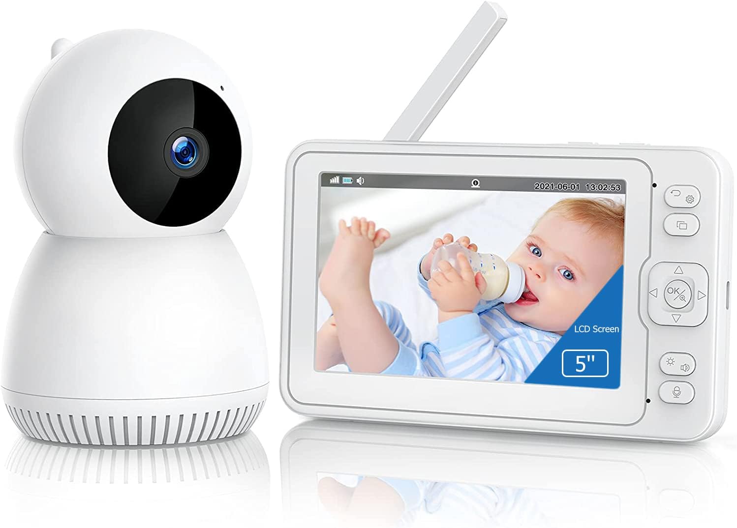 HELMOP Baby Monitor, Wireless Video Baby Monitor with Camera, 5 Inch