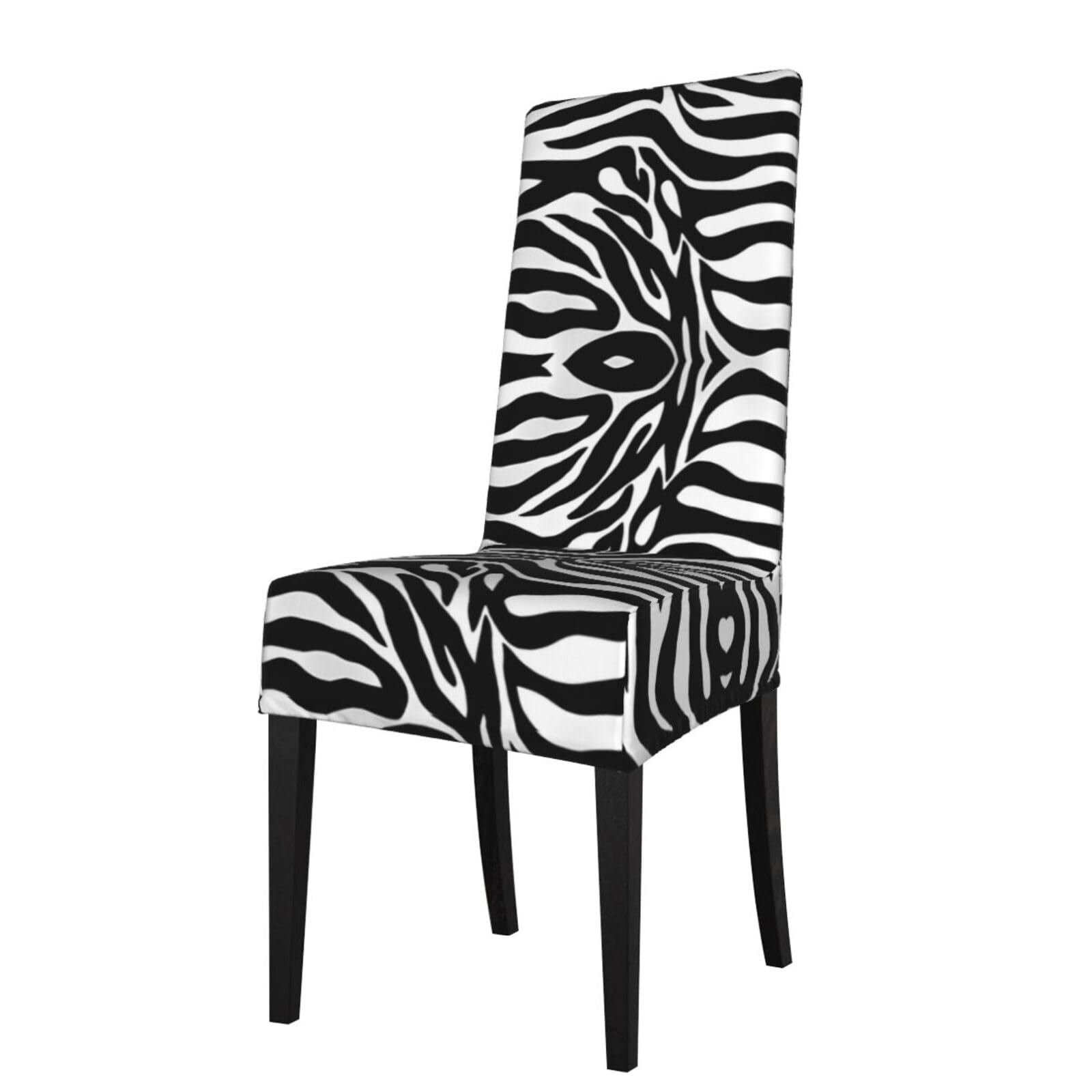 YYHHAOFA Zebra Print Prints Dining Chair Throws - Stretchable Polyester-Spandex Slipcovers for Refreshing Your Dining Room Decor