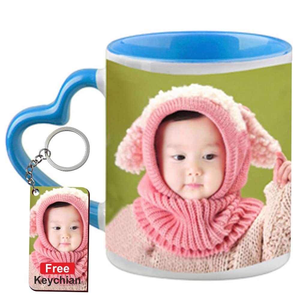 Print Photo Mug Personalized Coffee Mug with / Customized Printed Coffee Mugs Tea Milk Best Gift for Husband Wife Girlfriend Boyfriend Anniversary Birthday Mother Father Gifts (Blue)