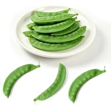 Fake Green Peas, Artificial Vegetables Fake Snow Bean Simulation Lifelike for House Kitchen Party Pub Decoration Cabinet Ornament 12 pcs