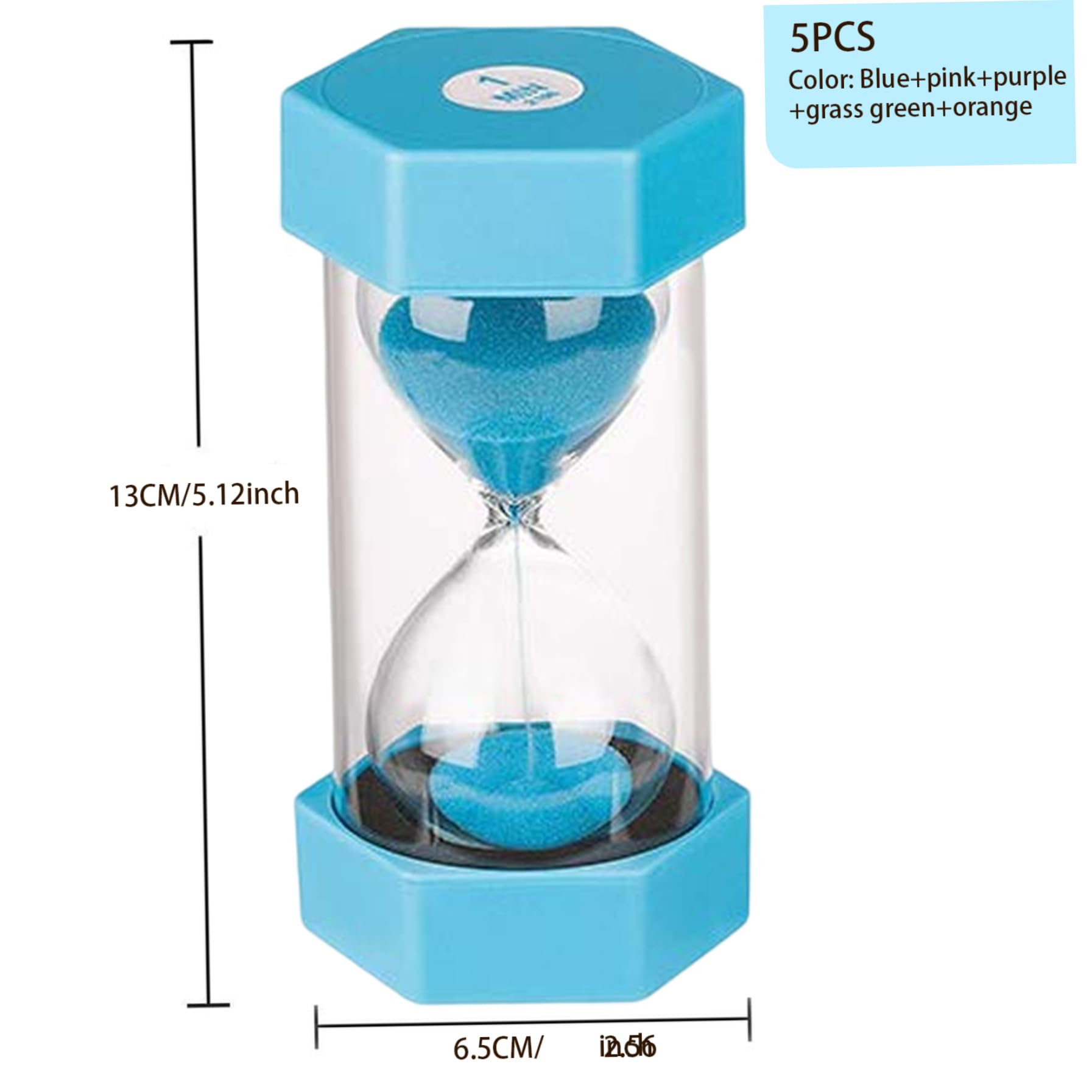 Juego de Temporizador de Arena de Reloj de Arena de 5 Piezas 1/3/5/10/30 Minutos para Juegos Cepillo de Dientes