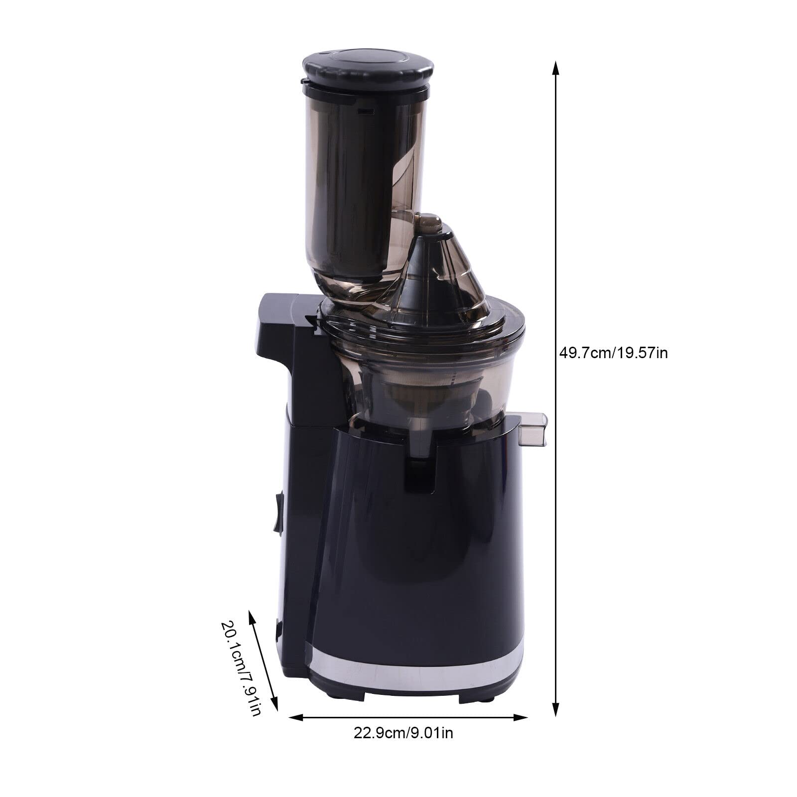 45RPM Dual-Slot Slow Juicer Slow Masticating Juicer Cold Press Juicer for Nutrient Fruits 250W Quiet for Kitchen
