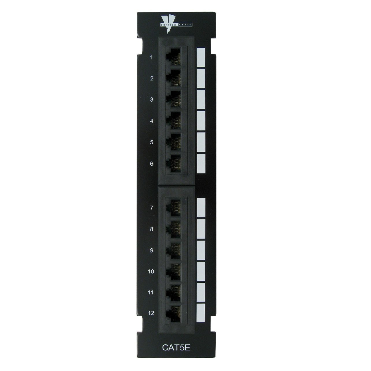 VC VERTICAL CABLE Cat5e 12 Port Mini Patch Panel with Mounting Bracket