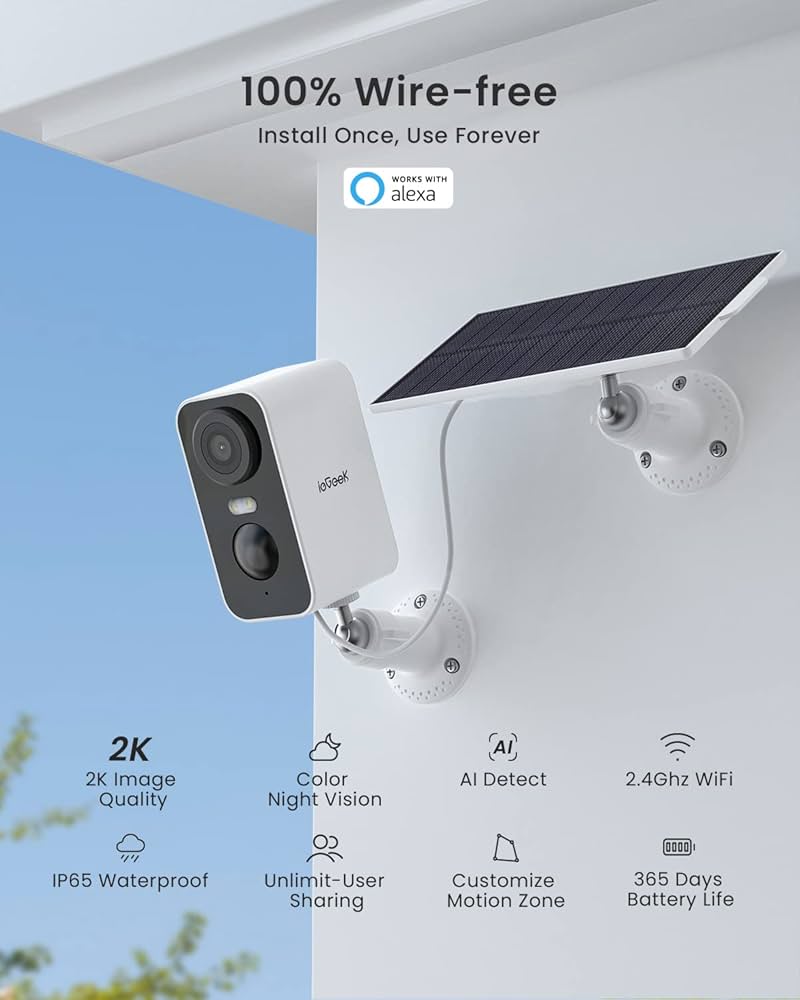 防犯カメラ ieGeeK 5MP PTZ Solar Security Camera Amazon.com : ieGeek Solar Security Cameras Wireless Outdoor