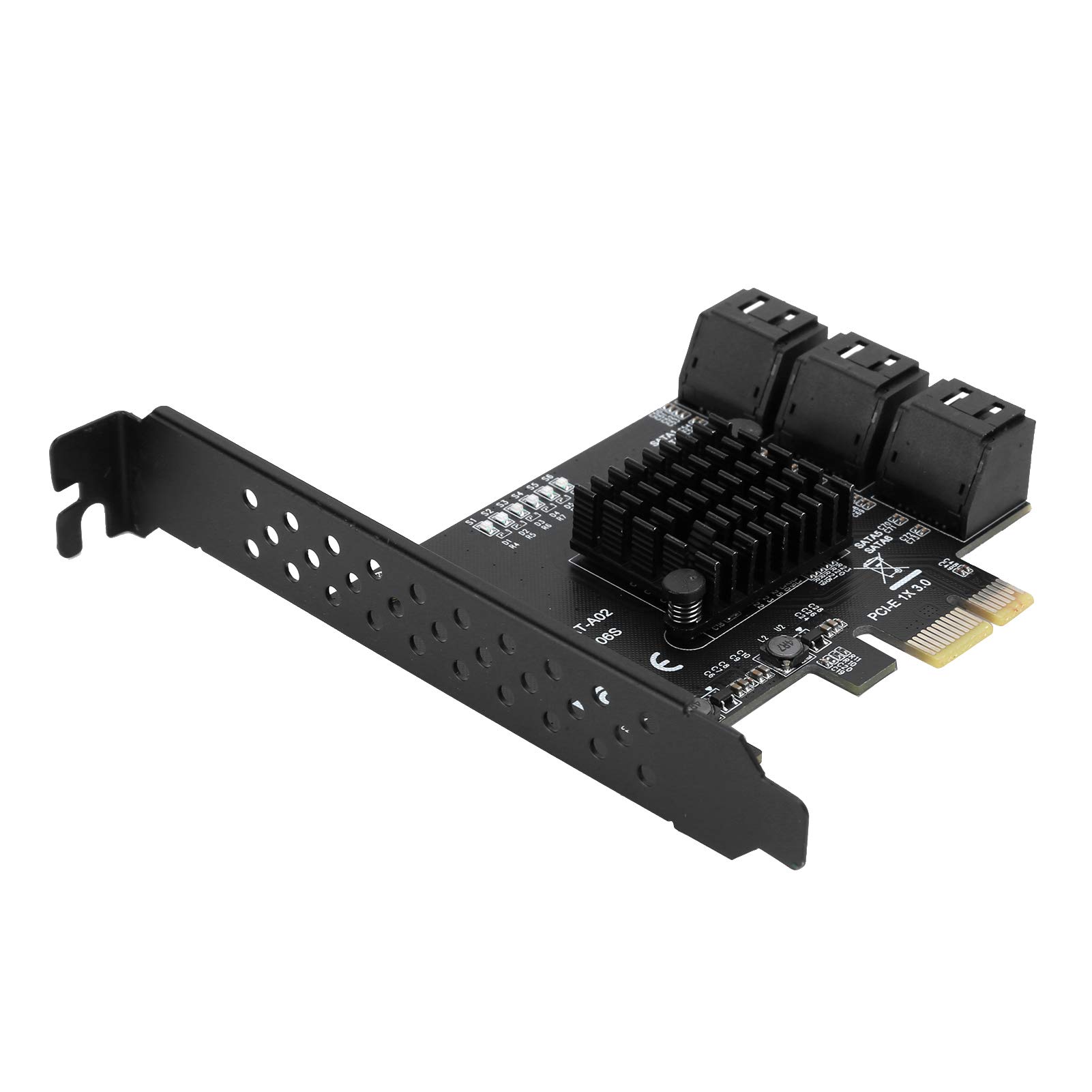Sxhlseller Scheda PCIe III a 6 Porte, Controller ASM1166, 6 Gbps con LED
