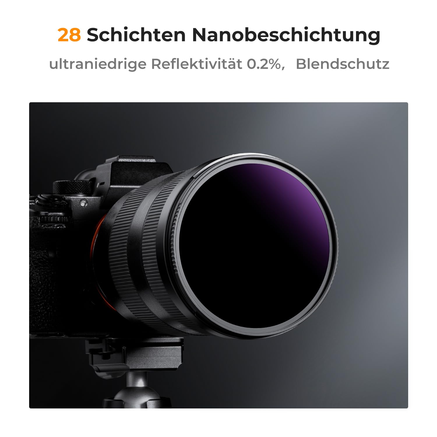 K&F Concept 95mm ND1000000 Sonnenfinsternisfilter Fester ND Filter Graufilter für Himmelsereignisfotografie (20 Blendenstufen) Nano-Xcel