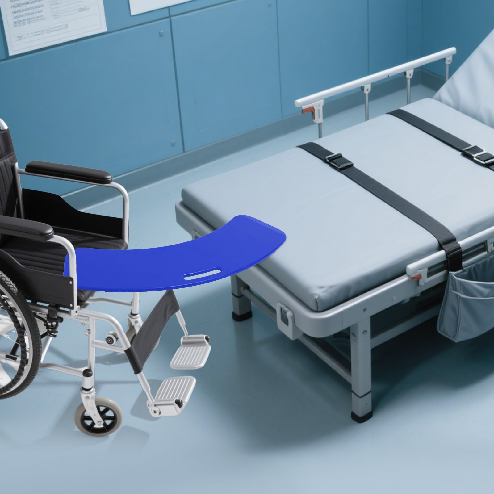 Tavole di trasferimento scorrevoli, per sedie a rotelle e anziani, fino a 150 kg, per trasferimento a letto, auto, toilette, per la cura (blu scuro)