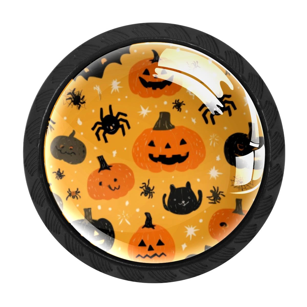 HEOEH 4 PCS Cabinet Knobs, Halloween Pumpkins Drawer Knobs Dresser Handles